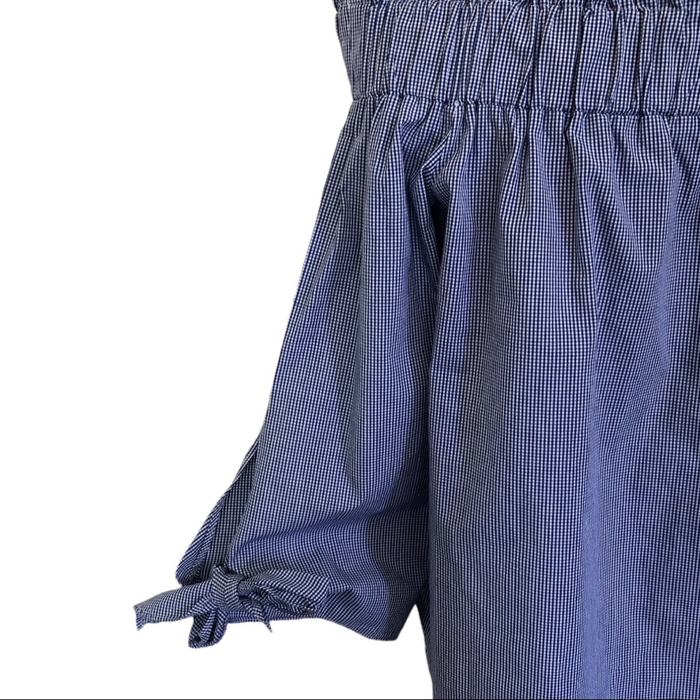 🌿 H&M 🌿 woman’s off the shoulder 3/4 split sleeve blouse size 8 - Picture 5 of 10